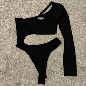 I. am Gia black bodysuit with cutouts